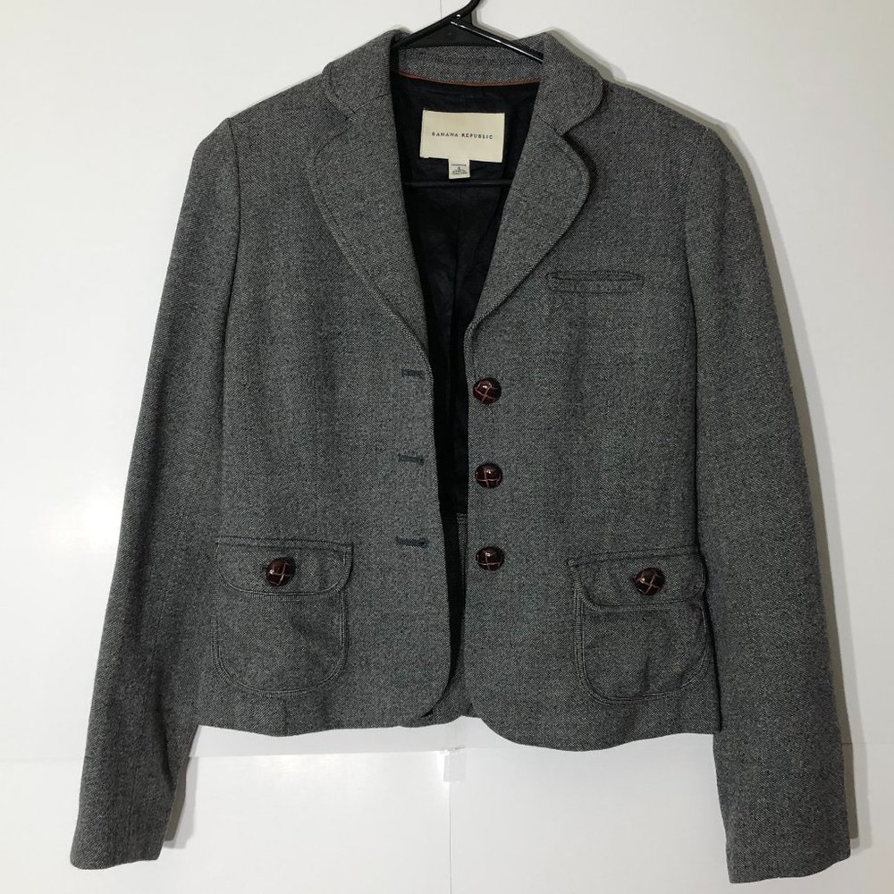 Banana Republic Stretch Gray Blazer size 4